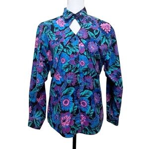 Vintage 90s Wrangler Women’s Retro Long Sleeve Button Down Blouse Floral Size M